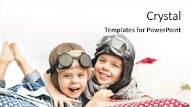  Presentation with pilot - Slide deck with plane children - two boys in a pilot background and a white colored foreground