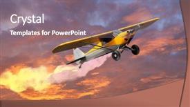  Presentation with private sector partnerships - Cool new presentation theme with plane dark blue - small private airplane backdrop and a gray colored foreground