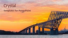  Presentation with tokyo - Amazing slides having plane dark blue - tokyo landmark tokyo gate bridge backdrop and a coral colored foreground