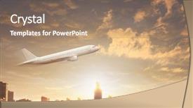  Presentation with storm clouds - Slide deck enhanced with plane flying in the sky background and a coral colored foreground