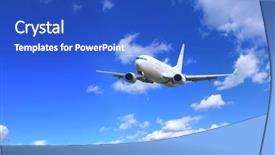  Presentation with jet plane - PPT layouts with plane flying on perfect sky background and a  colored foreground