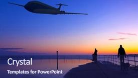  Presentation with plane - Slide set consisting of fresh homemade breakfast waffles background and a mint green colored foreground