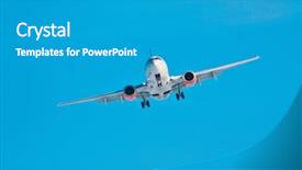  Presentation with plane - Slide deck featuring plane in the sky background and a  colored foreground