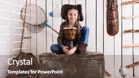  Presentation with cowboy hat - Beautiful slide set featuring plane indian children play - beautiful little girl in cowboy backdrop and a tawny brown colored foreground