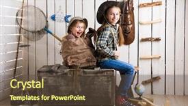  Presentation with it´s a girl - PPT theme consisting of plane indian children play - cute little girl with another background and a tawny brown colored foreground