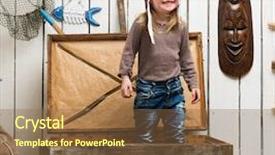  Presentation with pilot - Cool new PPT theme with plane indian children play - funny little girl-pilot in old backdrop and a  colored foreground