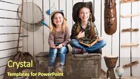  Presentation with cowboy - Beautiful theme featuring plane indian children play - two cute little girls sitting backdrop and a tawny brown colored foreground