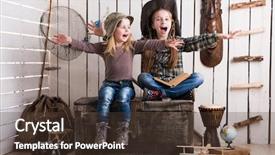  Presentation with chest - Slide deck featuring plane indian children play - two little girls sitting background and a tawny brown colored foreground