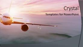  Presentation with jet plane - Amazing presentation design having plane is the fastest mode backdrop and a lemonade colored foreground