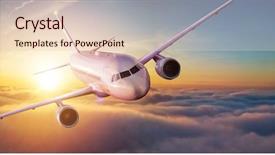  Presentation with jet airplane - PPT theme consisting of plane is the fastest mode background and a lemonade colored foreground