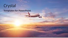  Presentation with jet airplane - Presentation theme having plane is the fastest mode background and a light blue colored foreground