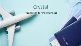  Presentation with plane - Presentation enhanced with plane-mode-tickets-and-mask background and a cool aqua colored foreground