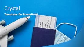  Presentation with plane - Colorful slide deck enhanced with plane-mode-tickets-and-mask backdrop and a teal colored foreground