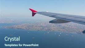  Presentation with sea galilee holy land - PPT layouts enhanced with plane on the wing sea background and a ocean colored foreground