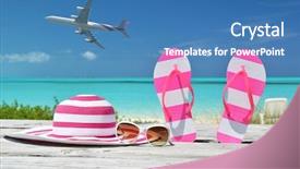  Presentation with bahamas - Colorful PPT theme enhanced with plane pink - beach scene exuma bahamas backdrop and a  colored foreground