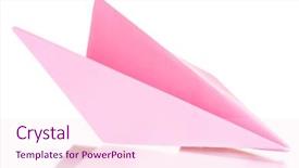  Presentation with scroll paper isolated on white - Presentation theme with plane pink - origami paper airplane isolated background and a pink colored foreground