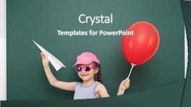  Presentation with engineering red circuit board - Audience pleasing theme consisting of plane pink - schoolgirl with red balloon near backdrop and a  colored foreground