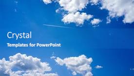  Presentation with trail - Audience pleasing PPT theme consisting of contrails - plane trail in a blu backdrop and a teal colored foreground