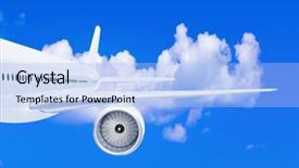  Presentation with plane - Beautiful presentation theme featuring plane wing - on sky background backdrop and a light blue colored foreground