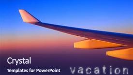  Presentation with air plane - Slide deck having plane wing in sunset light background and a navy blue colored foreground