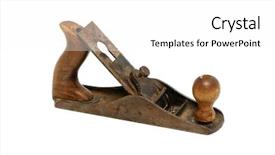  Presentation with old photographs black and white - Audience pleasing presentation theme consisting of plane wood - old tool isolated backdrop and a  colored foreground