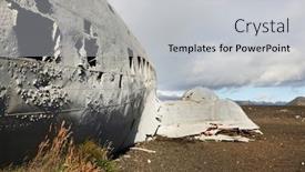  Presentation with plane - Amazing slide deck having plane wreck on solheimasandur beach backdrop and a light gray colored foreground
