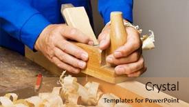  Presentation with television workshop - Beautiful slides featuring planer and wood shaving backdrop and a coral colored foreground