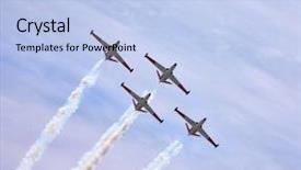  Presentation with air - Slides with planes on air parade show background and a light blue colored foreground