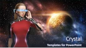  Presentation with nano technology - Slides consisting of planet and stars background background and a tawny brown colored foreground