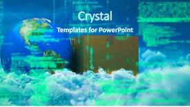  Presentation with data - Theme consisting of binary planet - image of data against idyllic background and a ocean colored foreground