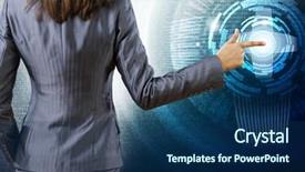  Presentation with binary - Cool new PPT layouts with binary planet - rear view of businesswoman backdrop and a ocean colored foreground