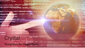  Presentation with coding - Colorful slides enhanced with planet coding - cropped hand of woman pointing backdrop and a coral colored foreground