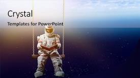  Presentation with spaceman - Cool new slide deck with planet earth abstract theme backdrop and a light blue colored foreground