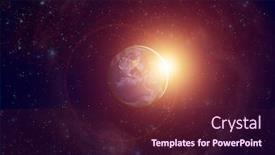  Presentation with stars universe - Colorful PPT theme enhanced with planet-earth-among-stars backdrop and a wine colored foreground