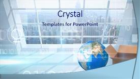  Presentation with binary blue - Colorful theme enhanced with planet earth and brown box backdrop and a sky blue colored foreground