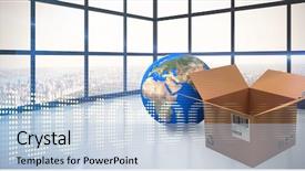  Presentation with earth - Beautiful PPT theme featuring planet earth and brown cardboard backdrop and a light blue colored foreground