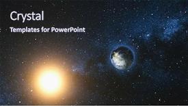  Presentation with space universe - PPT layouts consisting of planet earth and sun star background and a wine colored foreground