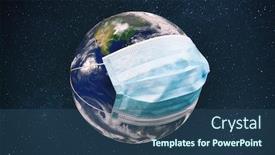  Presentation with viruses - Beautiful PPT layouts featuring planet-earth-is-wearing backdrop and a ocean colored foreground