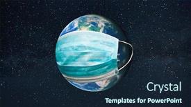  Presentation with viruses - Slide deck with planet-earth-is-wearing background and a navy blue colored foreground