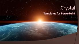  Presentation with sunrise - PPT layouts having planet-earth-sunrise-stars-close background and a wine colored foreground