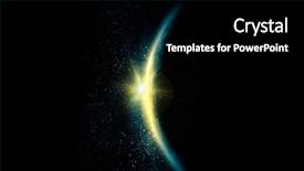  Presentation with shining light - PPT theme consisting of planet earth with appearing sunbeam background and a black colored foreground