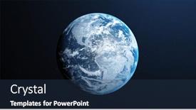  Presentation with earth atmosphere - Presentation design having planet-earth-with-clouds background and a ocean colored foreground