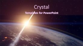  Presentation with stars universe - Audience pleasing slide deck consisting of planet-earth-with-flying-rocket backdrop and a wine colored foreground