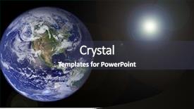  Presentation with earth rising sun illustration - Audience pleasing slides consisting of planet earth with sun shining backdrop and a ocean colored foreground