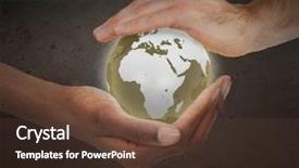  Presentation with globe - Presentation theme featuring planet globe against a white background and a  colored foreground