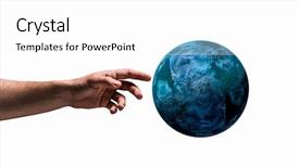  Presentation with women creating - Slide set enhanced with planet mercury - creating the uniqueness background and a white colored foreground