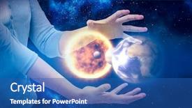  Presentation with mercury planet - Beautiful slide set featuring planet mercury - woman gesturing against white background backdrop and a ocean colored foreground