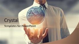  Presentation with planet mercury - PPT layouts enhanced with planet on palm background and a coral colored foreground