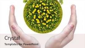  Presentation with wind turbines - Cool new theme with planet with wind turbines in hands backdrop and a soft green colored foreground