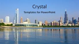  Presentation with planetarium - Colorful PPT theme enhanced with planetarium - chicago skyline in the morning backdrop and a light blue colored foreground